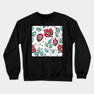 Spring Vibes Pattern with Vintage Floral Motifs Crewneck Sweatshirt